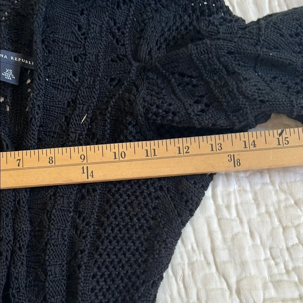 Banana Republic Black crotchet cropped shrug xs cotton - Picture 4 of 5